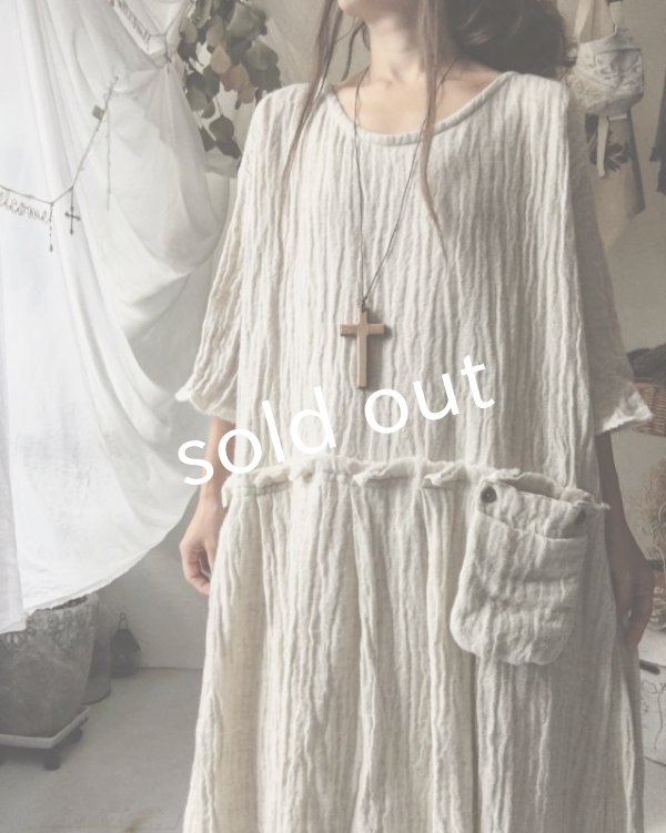 画像7: MARCHE' DE SOEUR／リネンウールワンピース・オフ (7)