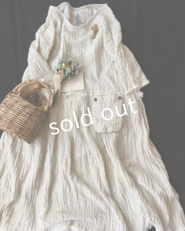 画像2: MARCHE' DE SOEUR／リネンウールワンピース・オフ (2)
