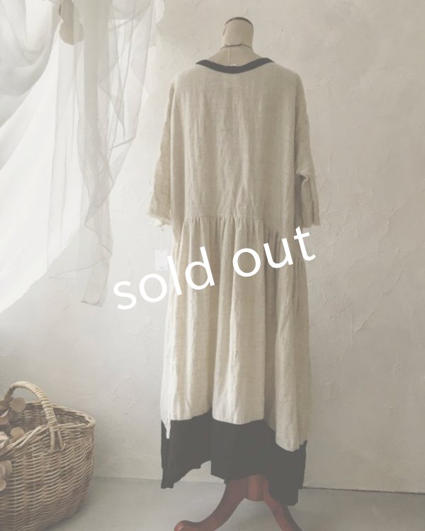 画像8: MARCHE' DE SOEUR／シェットランドウールリネン　ワンピース・オフ (8)