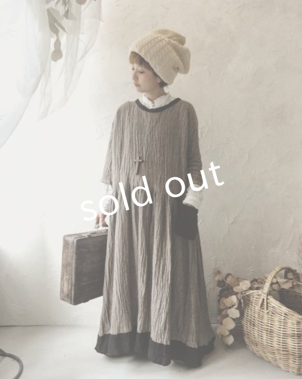 画像11: MARCHE' DE SOEUR/ウールカシミヤリネン ワンピース・ココア (11)