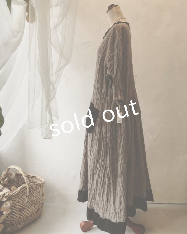 画像6: MARCHE' DE SOEUR/ウールカシミヤリネン ワンピース・ココア (6)