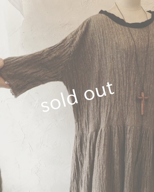 画像5: MARCHE' DE SOEUR/ウールカシミヤリネン ワンピース・ココア (5)