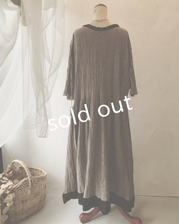 画像7: MARCHE' DE SOEUR/ウールカシミヤリネン ワンピース・ココア (7)