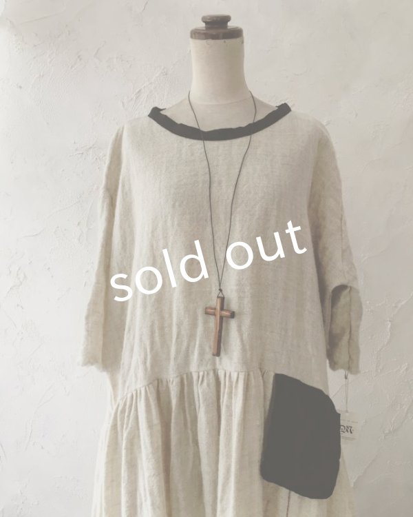 画像2: MARCHE' DE SOEUR／シェットランドウールリネン　ワンピース・オフ (2)