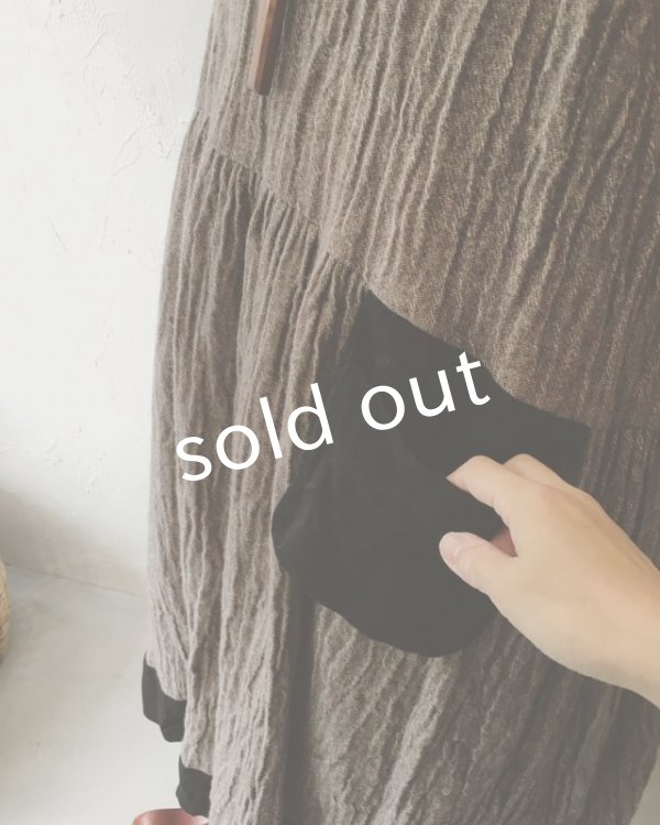 画像4: MARCHE' DE SOEUR/ウールカシミヤリネン ワンピース・ココア (4)