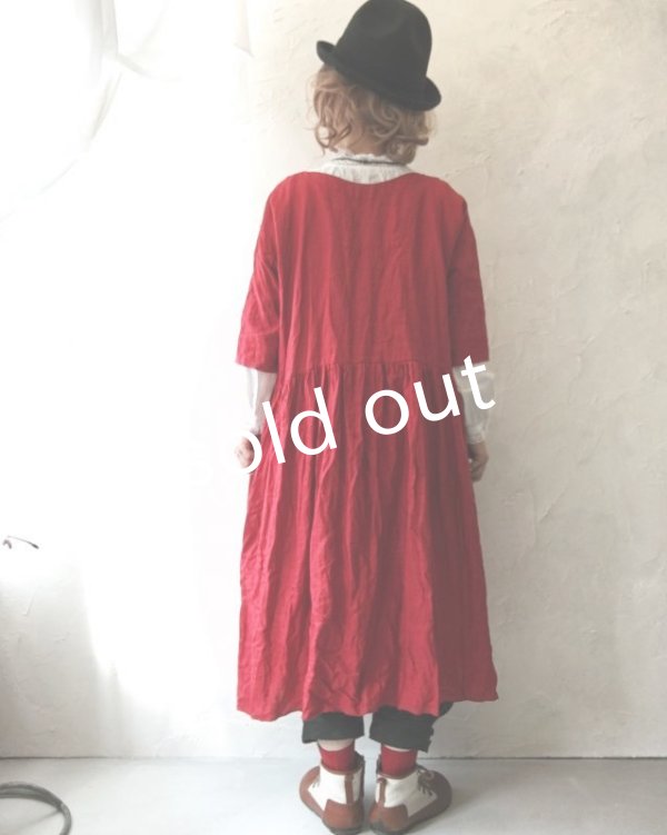 画像10: MARCHE' DE SOEUR/赤リネン・ギャザーワンピース (10)