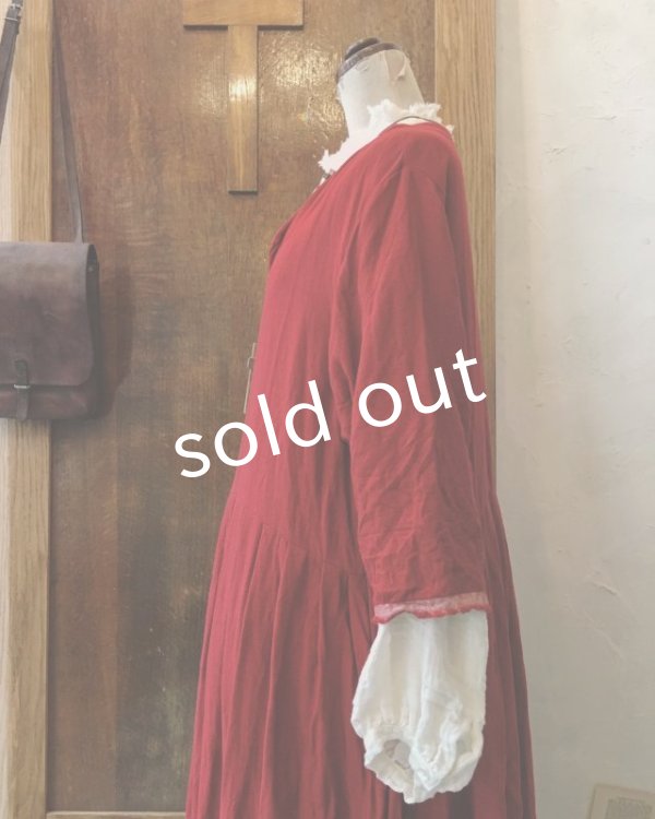 画像9: MARCHE' DE SOEUR／赤ウールワンピース (9)