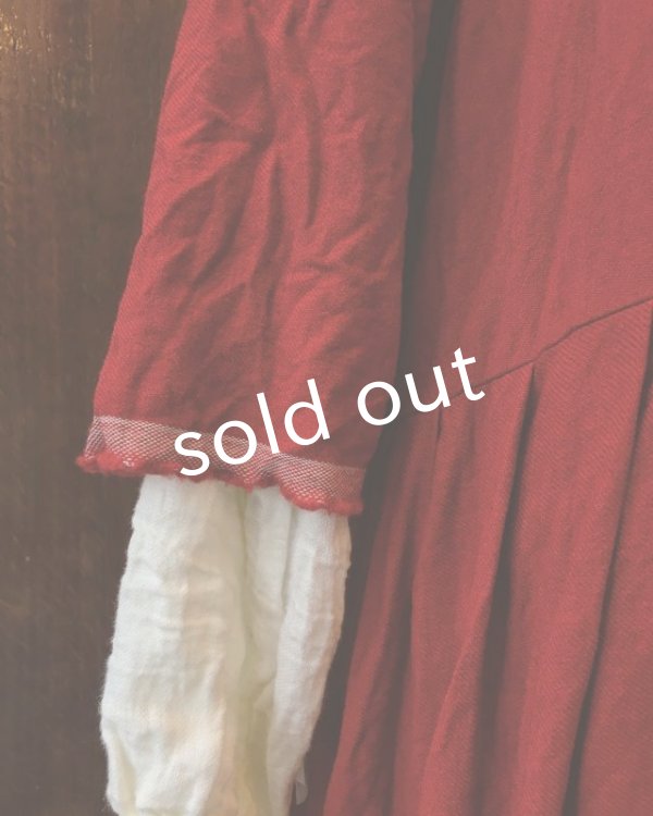 画像6: MARCHE' DE SOEUR／赤ウールワンピース (6)