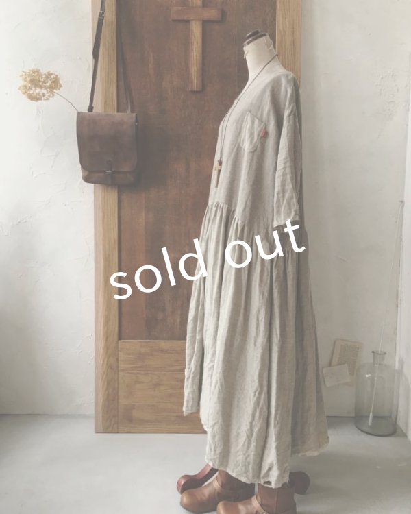 画像6: MARCHE' DE SOEUR/ギャザーワンピース・リトアニアリネン (6)