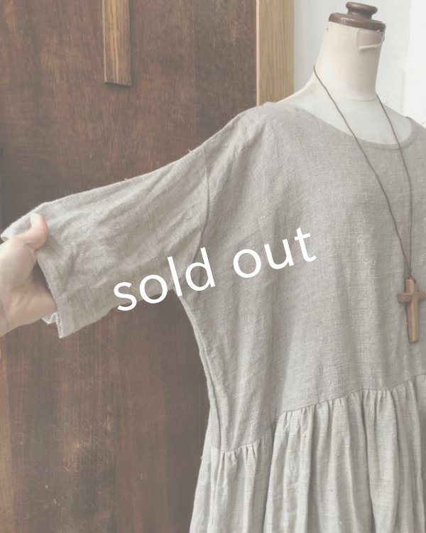 画像5: MARCHE' DE SOEUR/ギャザーワンピース・リトアニアリネン (5)