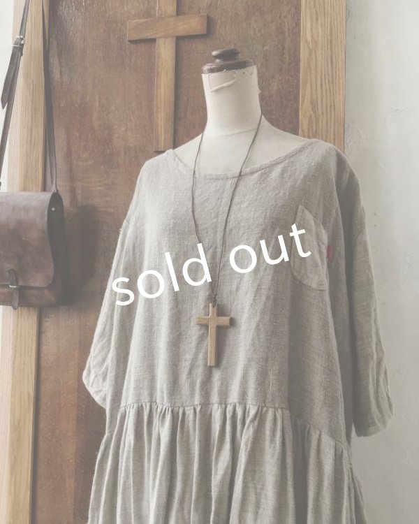 画像4: MARCHE' DE SOEUR/ギャザーワンピース・リトアニアリネン (4)