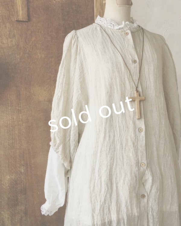 画像7: MARCHE' DE SOEUR/ふわくしゅ2wayパフワンピース・生成り (7)