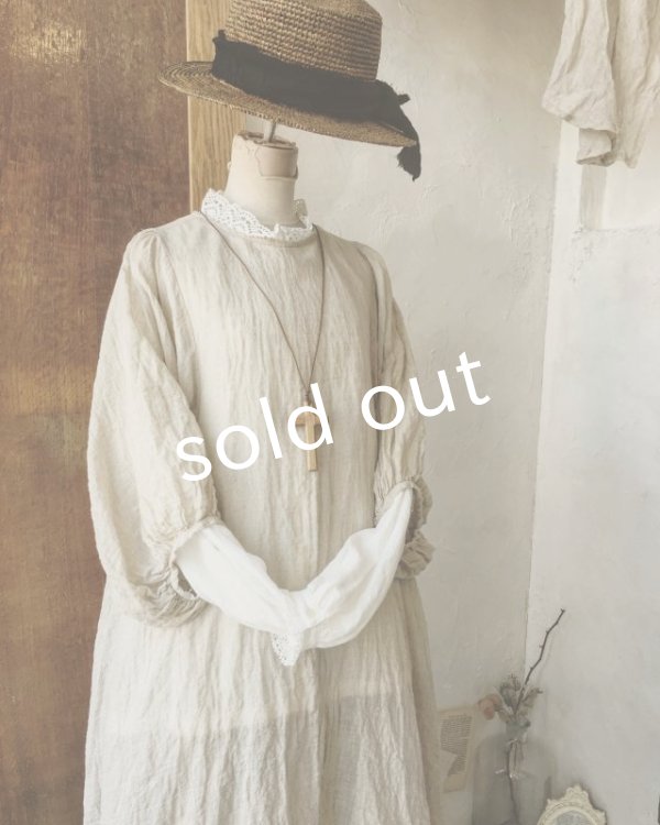 画像15: MARCHE' DE SOEUR/ふわくしゅ2wayパフワンピース・生成り (15)