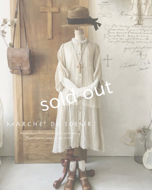 画像2: MARCHE' DE SOEUR/ふわくしゅ2wayパフワンピース・生成り (2)