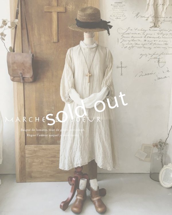 画像13: MARCHE' DE SOEUR/ふわくしゅ2wayパフワンピース・生成り (13)