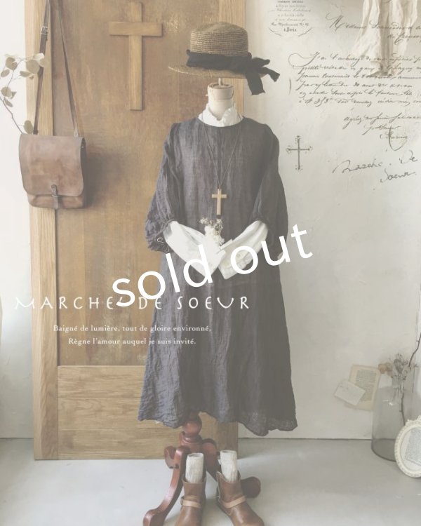 画像2: MARCHE' DE SOEUR／ふわくしゅ２wayパフワンピース・チャコール (2)