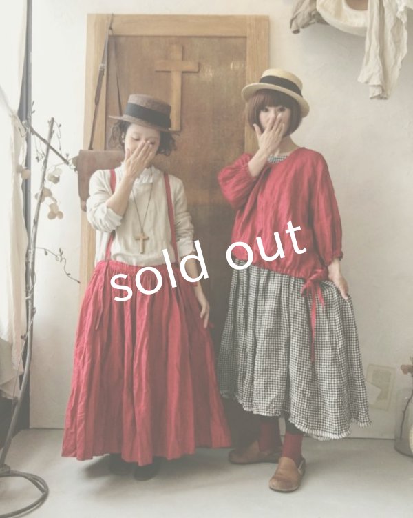 画像2: MARCHE' DE SOEUR／吊りスカート・赤 (2)