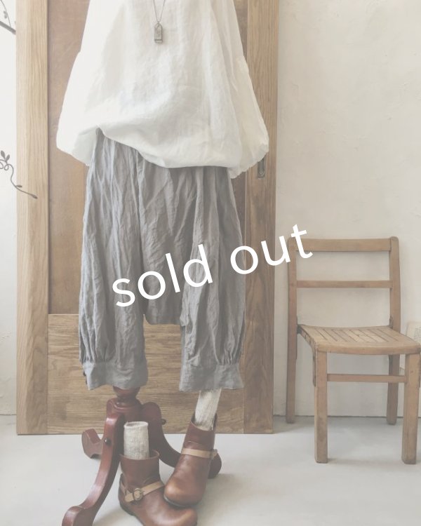 画像8: MARCHE' DE SOEUR／ベルギーリネン王様パンツ・グレーに黒ぽっけ (8)