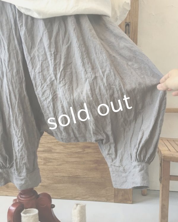 画像9: MARCHE' DE SOEUR／ベルギーリネン王様パンツ・グレーに黒ぽっけ (9)