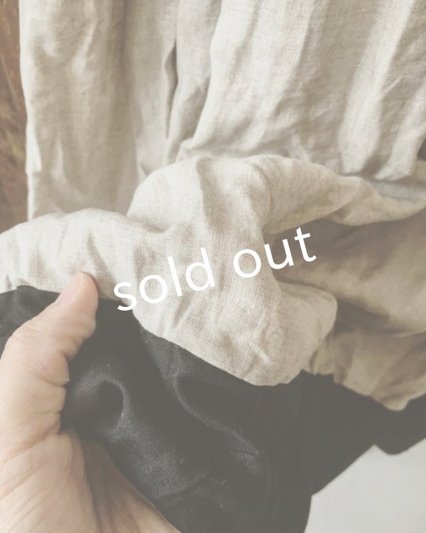 画像10: MARCHE' DE SOEUR/生成りベージュ×ブラックリネンワンピース (10)