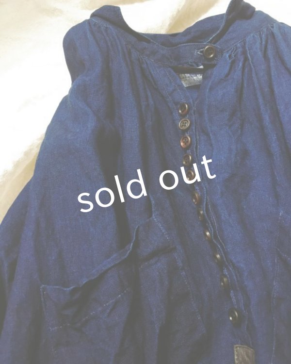 画像7: HALLELUJAH/1890's Bourgeron 1890年代 羊飼いシャツワンピース・indigo (7)