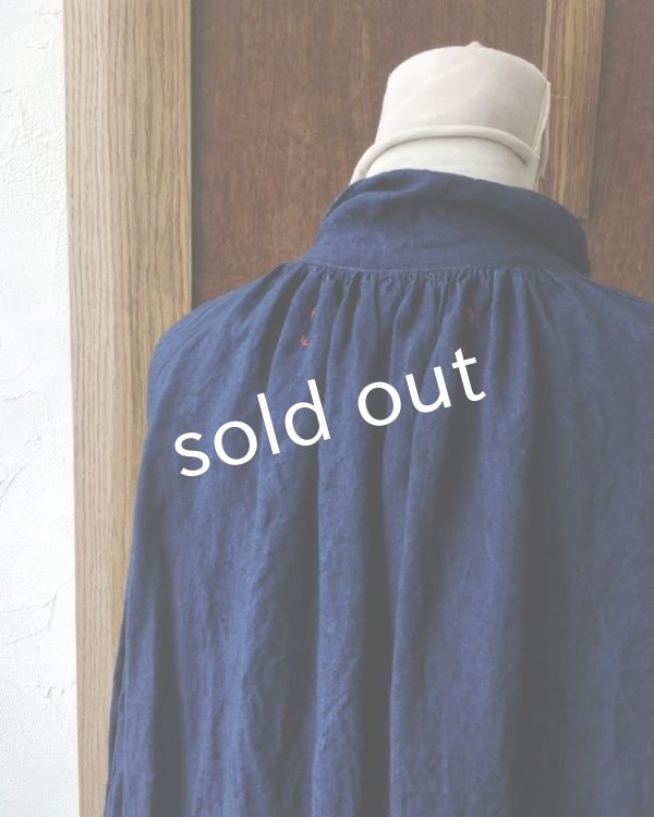 画像6: HALLELUJAH/1890's Bourgeron 1890年代 羊飼いシャツワンピース・indigo (6)