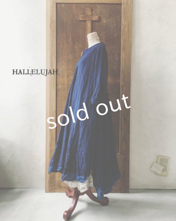 画像2: HALLELUJAH/1850年代 Bergere「グレーテルのローブ」indigo (2)