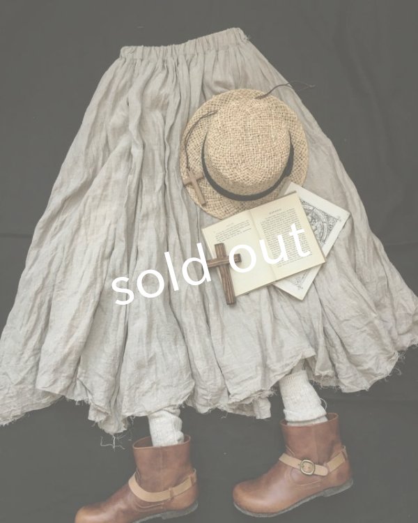画像2: MARCHE' DE SOEUR／リトアニアリネンギャザースカート (2)