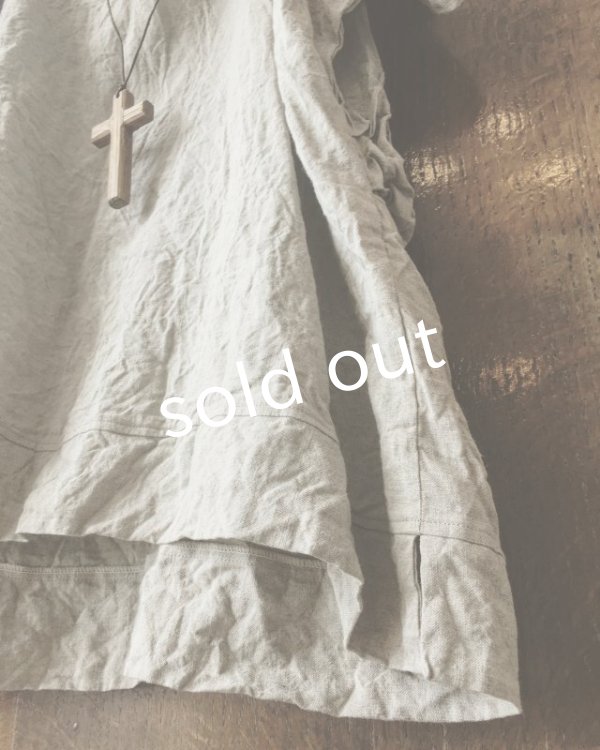 画像4: MARCHE' DE SOEUR／ベルギーリネン半袖プルオーバー・生成り (4)