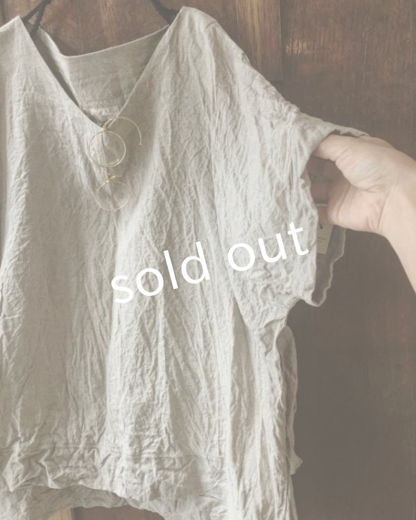 画像3: MARCHE' DE SOEUR／ベルギーリネン半袖プルオーバー・生成り (3)