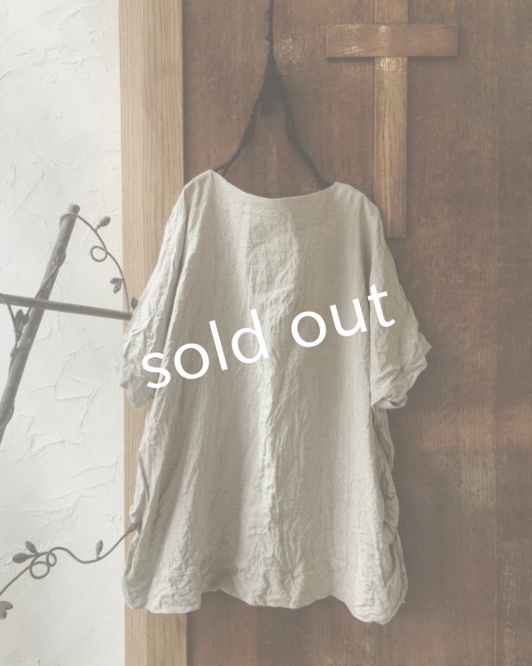 画像6: MARCHE' DE SOEUR／ベルギーリネン半袖プルオーバー・生成り (6)