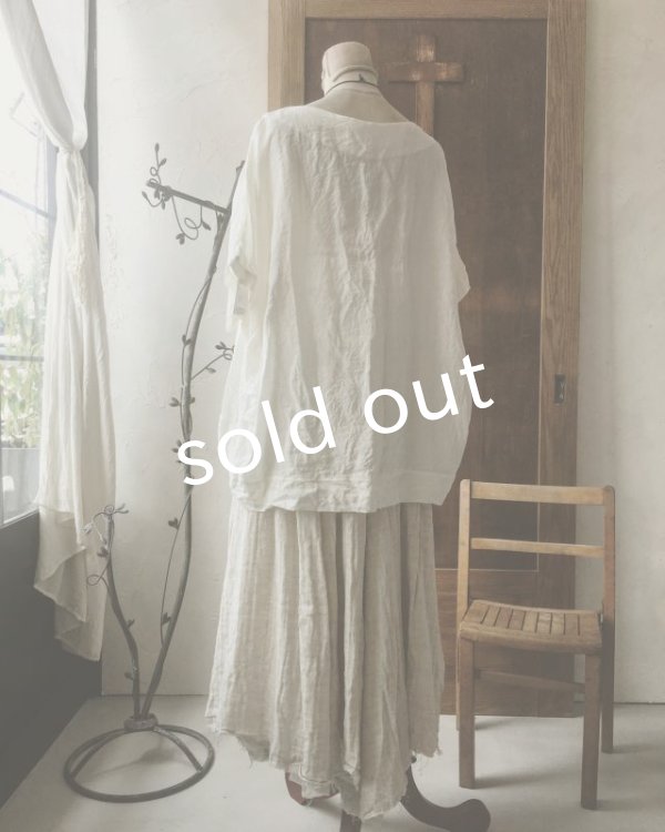 画像9: MARCHE' DE SOEUR／ベルギーリネン半袖プルオーバー・生成り (9)