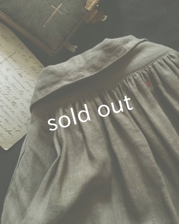 画像5: HALLELUJAH／1890's Bourgeron　1890年代　羊飼いシャツワンピース・Khaki (5)