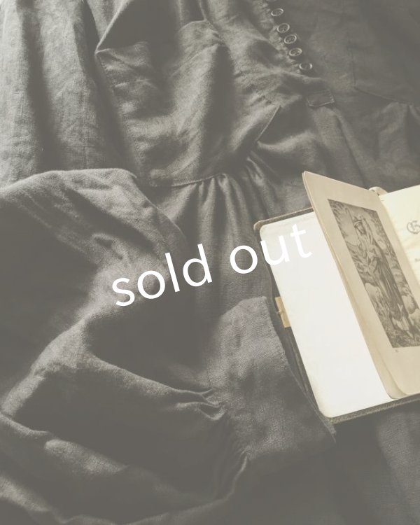 画像3: HALLELUJAH／1890's Bourgeron　1890年代　羊飼いシャツワンピース・Charcoal (3)