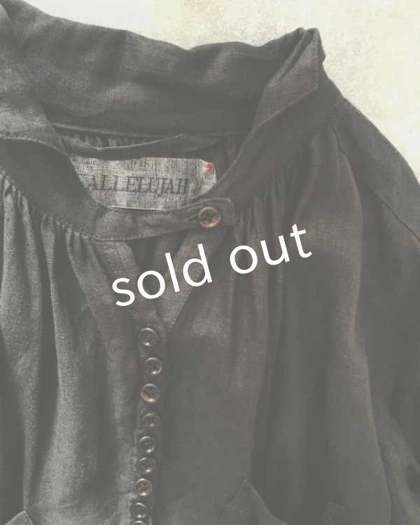 画像5: HALLELUJAH／1890's Bourgeron　1890年代　羊飼いシャツワンピース・Charcoal (5)