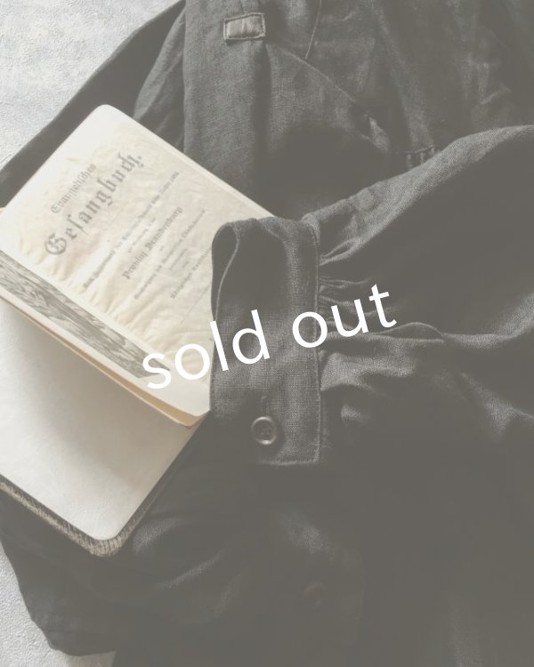 画像5: HALLELUJAH／1890's Bourgeron　1890年代　羊飼いシャツワンピース・Black (5)