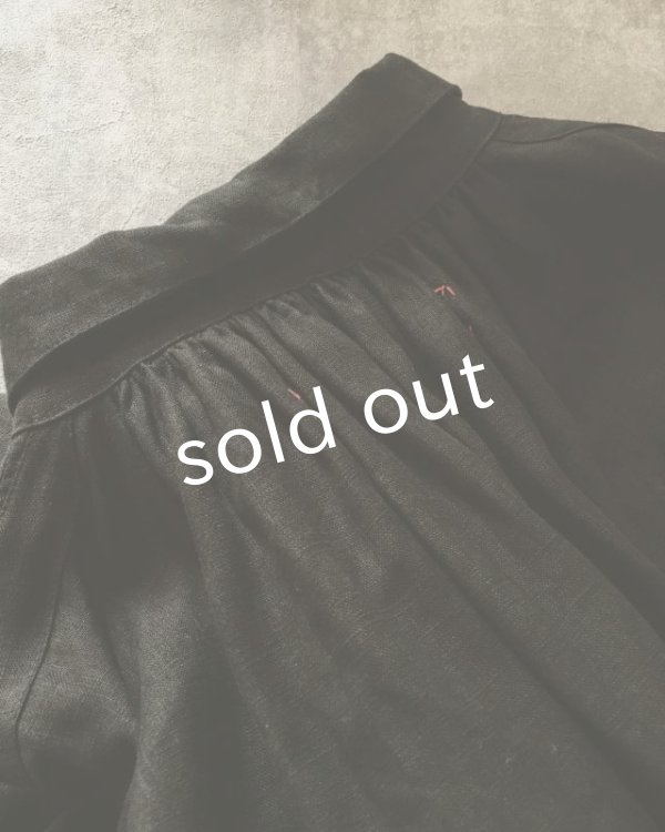 画像7: HALLELUJAH／1890's Bourgeron　1890年代　羊飼いシャツワンピース・Black (7)