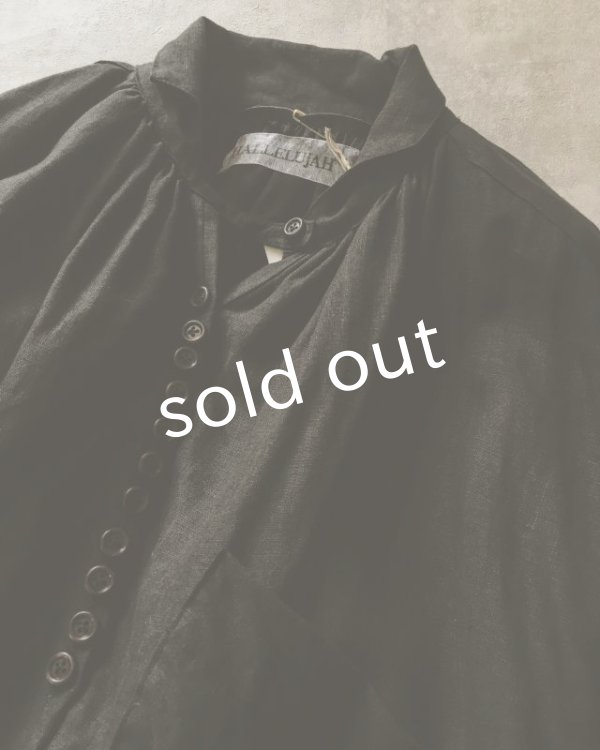 画像6: HALLELUJAH／1890's Bourgeron　1890年代　羊飼いシャツワンピース・Black (6)