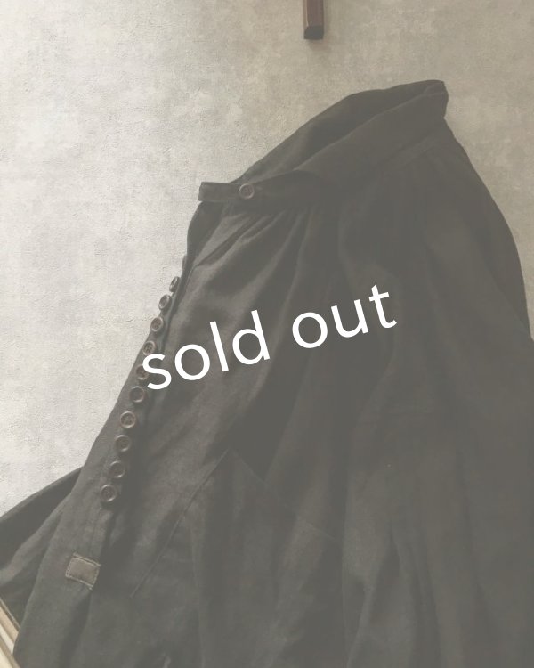 画像4: HALLELUJAH／1890's Bourgeron　1890年代　羊飼いシャツワンピース・Black (4)