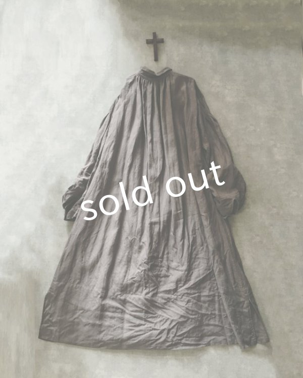 画像7: HALLELUJAH／1890's Bourgeron　1890年代　羊飼いシャツワンピース・Gray (7)