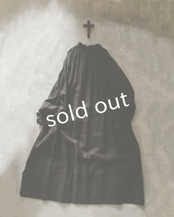 画像6: HALLELUJAH／1890's Bourgeron　1890年代　羊飼いシャツワンピース・Charcoal (6)