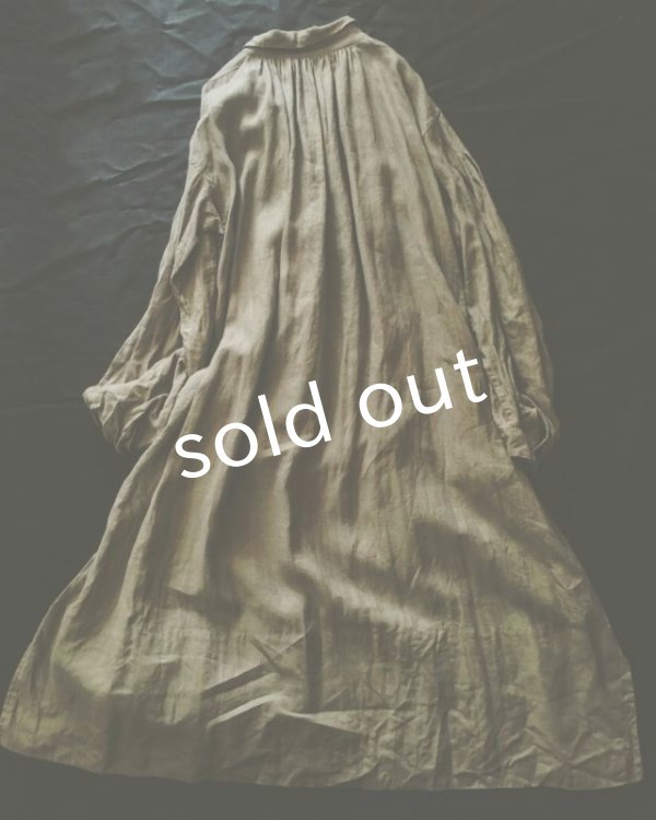 画像7: HALLELUJAH／1890's Bourgeron　1890年代　羊飼いシャツワンピース・Khaki (7)