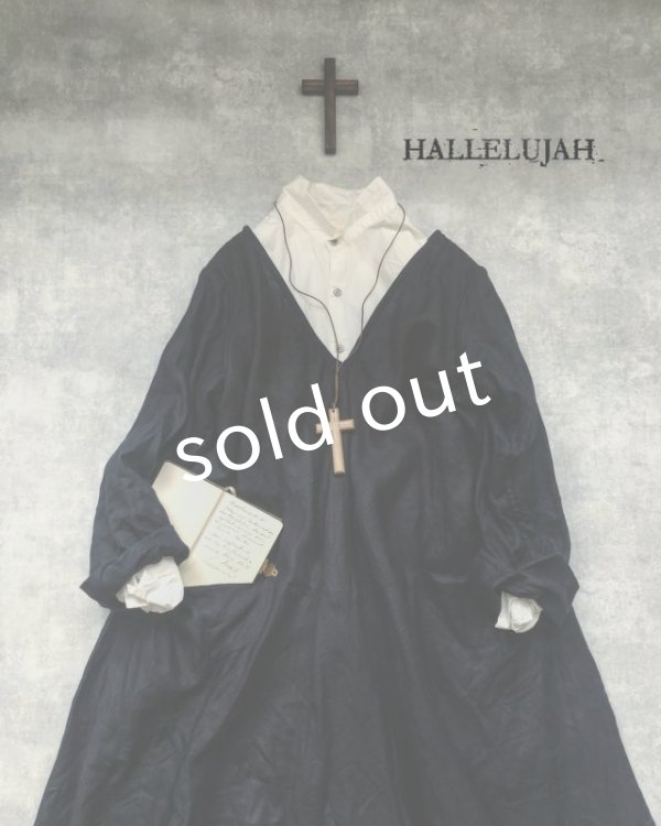 画像2: HALLELUJAH／Robe de femme de chambre　小間使いローブ・Navy (2)