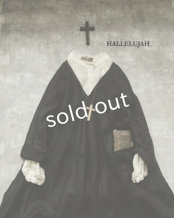 画像2: HALLELUJAH／Robe de femme de chambre　小間使いローブ・Black (2)