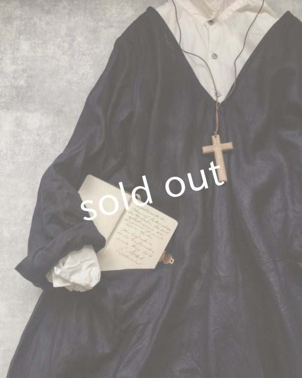 画像3: HALLELUJAH／Robe de femme de chambre　小間使いローブ・Navy (3)