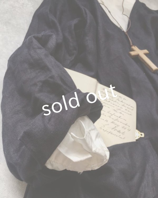 画像4: HALLELUJAH／Robe de femme de chambre　小間使いローブ・Navy (4)