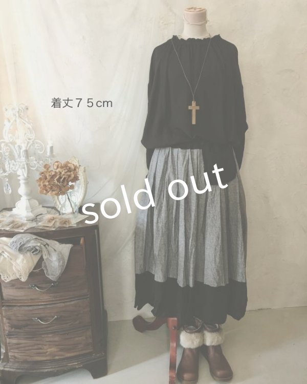 画像5: MARCHE' DE SOEUR/ポケットスカート・シャンブレー×ブラック (5)