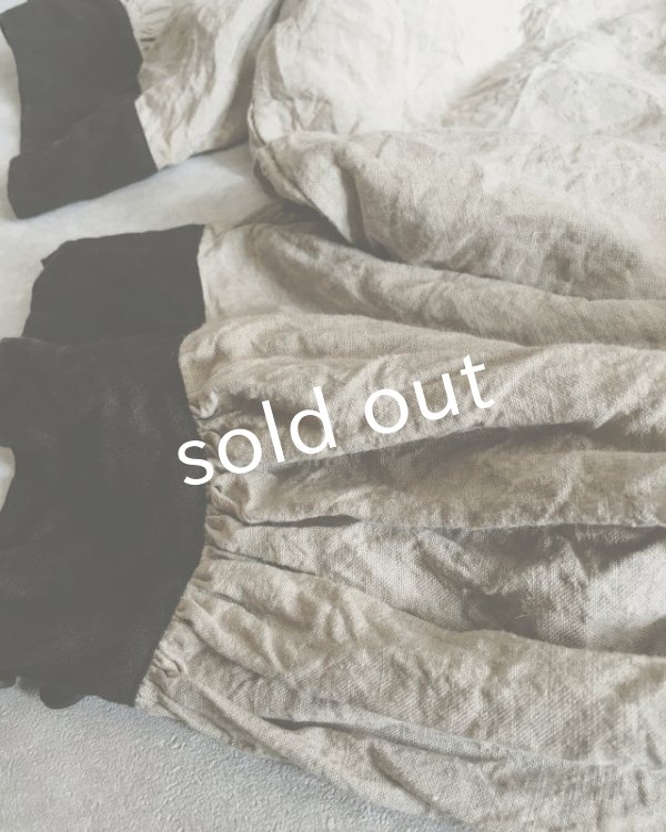 画像4: MARCHE' DE SOEUR/ベルギーリネン王様パンツ・生成り×黒 (4)