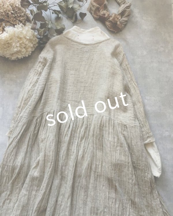 画像9: MARCHE' DE SOEUR/ウールリネンワンピース・オフ×黒ポケット (9)
