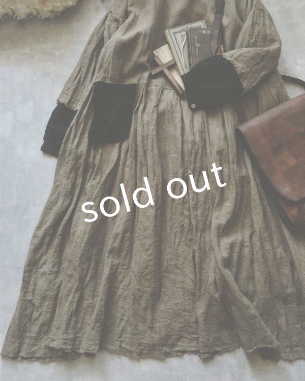 画像3: MARCHE' DE SOEUR/ウォッシュリネンワンピース・カーキブラウン (3)